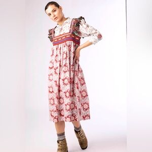 Alix Of Bohemia 100% Cotton Maiden Smock Midi Dress Women’s Sz XS